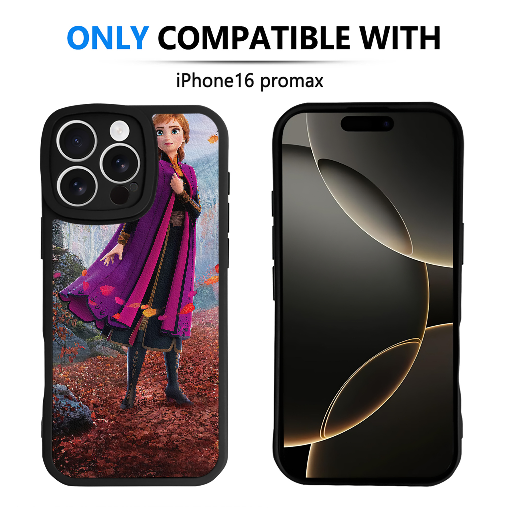 （画像用） アナと雪の女王 アンナ エルサ Frozen Anna Elsa 【iPhone 16シリーズ対応】シリコンスマホケース（レザー調） 材質：シリコン